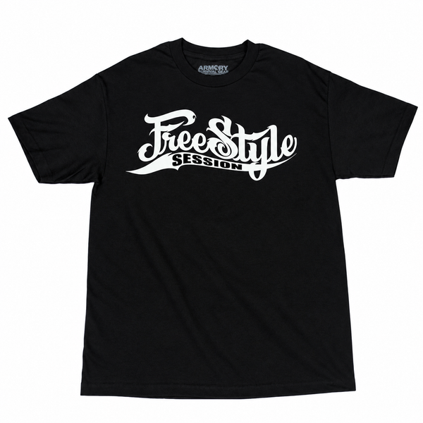 Black Freestyle Session T-shirt with white chest logo