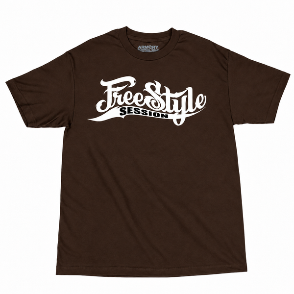 Dark brown Freestyle Session T-shirt with white chest logo