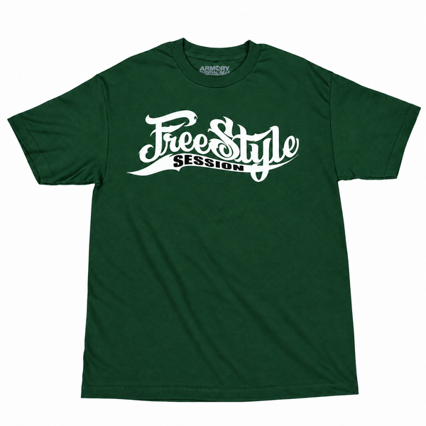 Forest green Freestyle Session T-shirt with white chest logo