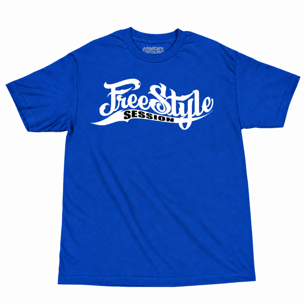 Royal blue Freestyle Session T-shirt with white chest logo