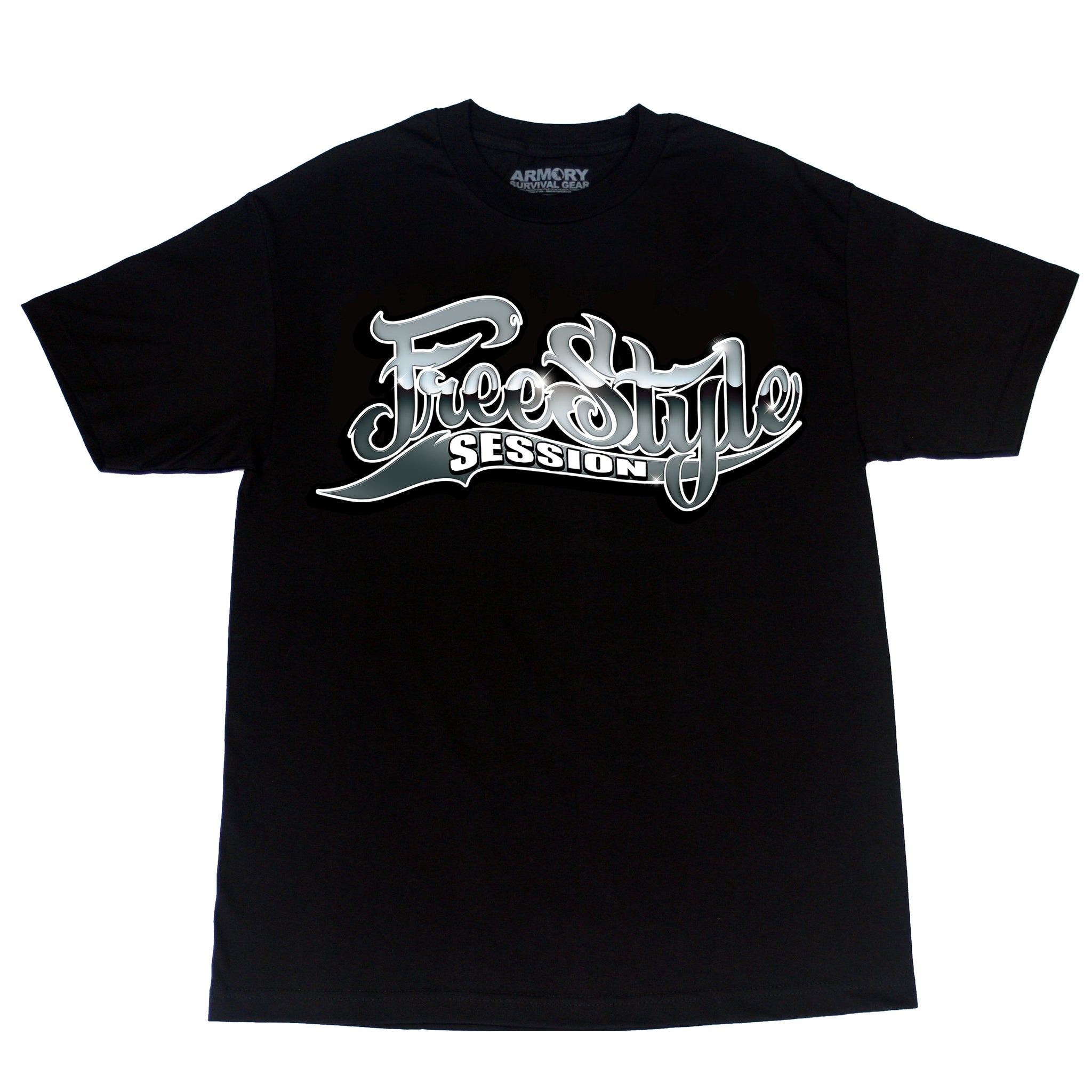 Freestyle Session Black Classic Logo Tee