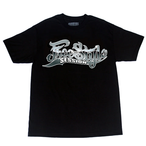 Freestyle Session Black Classic Logo Tee